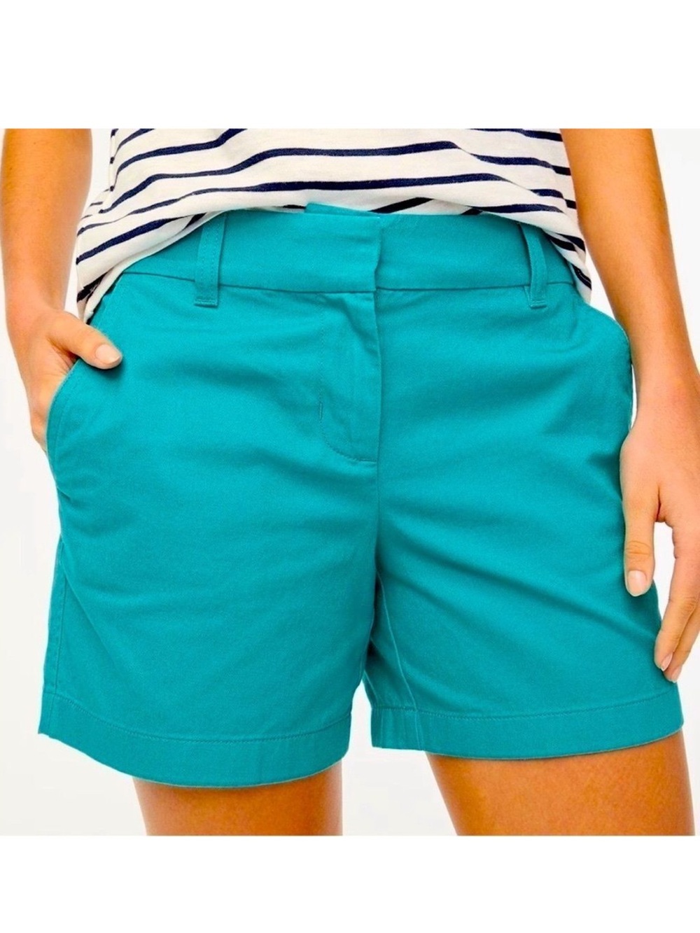 J Crew Teal Cotton Blend Casual Shorts - NWT